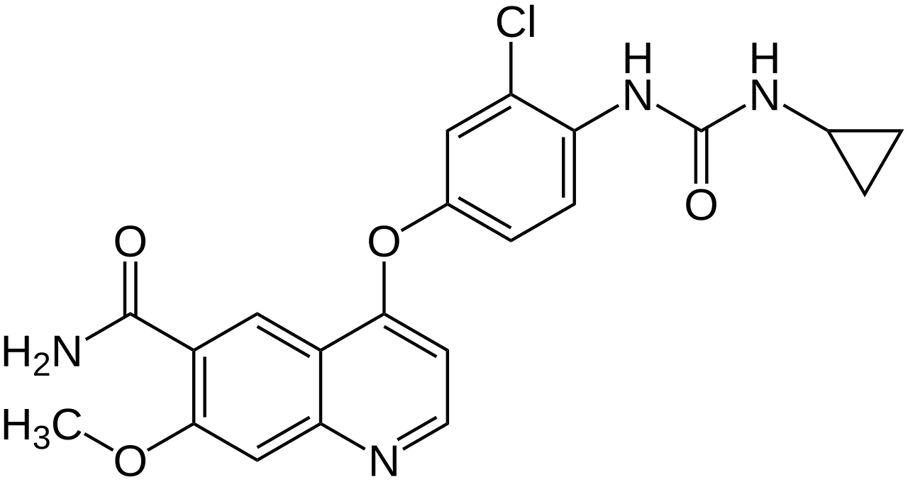 仑伐替尼的分子结构。
