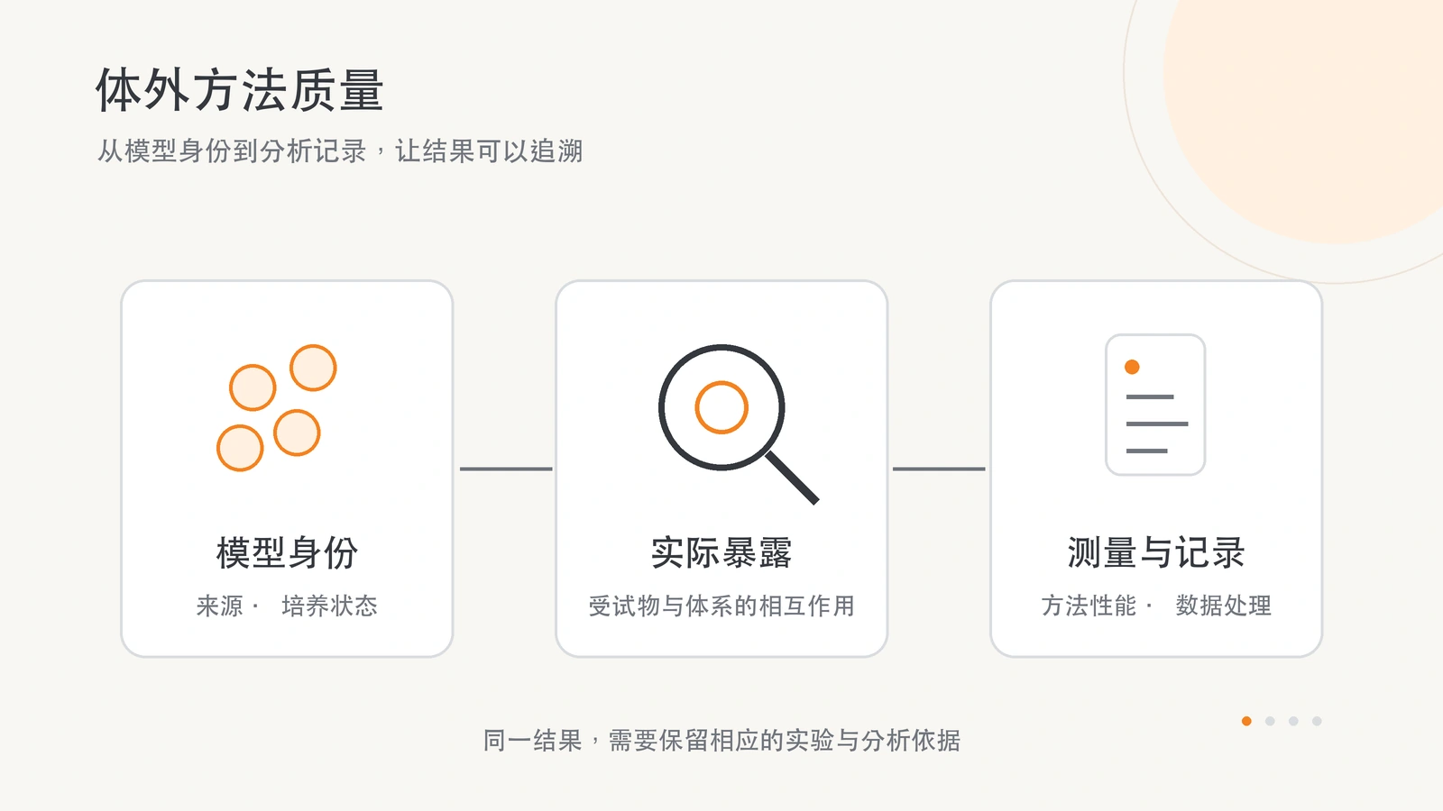 模型身份、实际暴露与测量记录共同支持体外结果的解释。