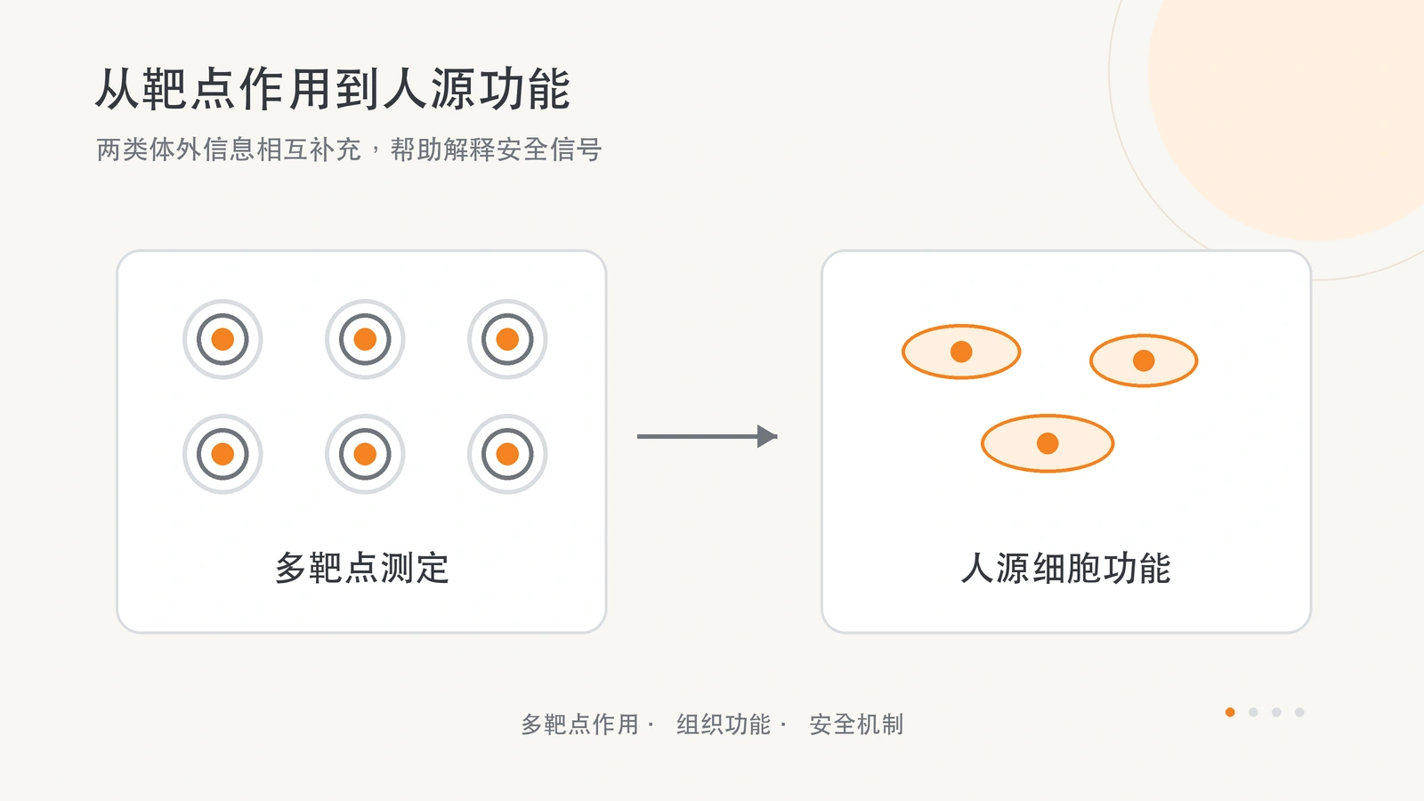 多靶点测定发现作用线索,人源细胞模型观察功能变化。
